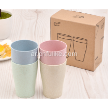 طقم أكواب من قش القمح 4 أزواج